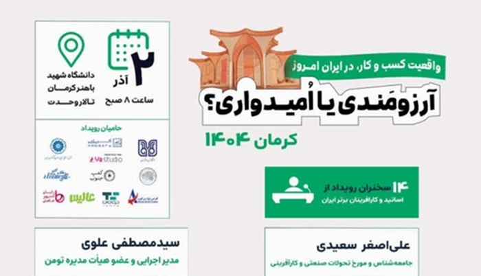 به مناسبت هفته جهانی کارآفرینی، رویداد واقعیت کسب و کار در ایران امروز(آرزومندی یا آمیدواری)